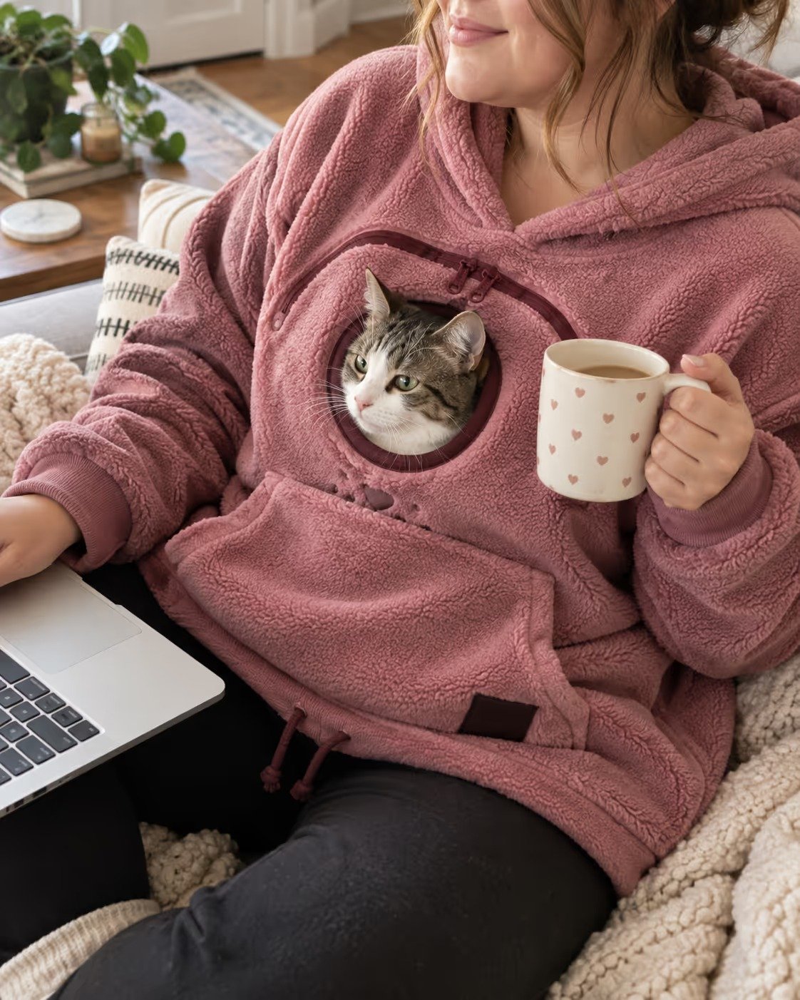 Cozy Pet Carrier Hoodie for Cats & Small Dogs