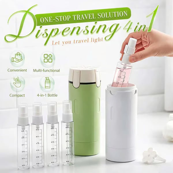 4-in-1 Refillable Travel Dispenser Bottles