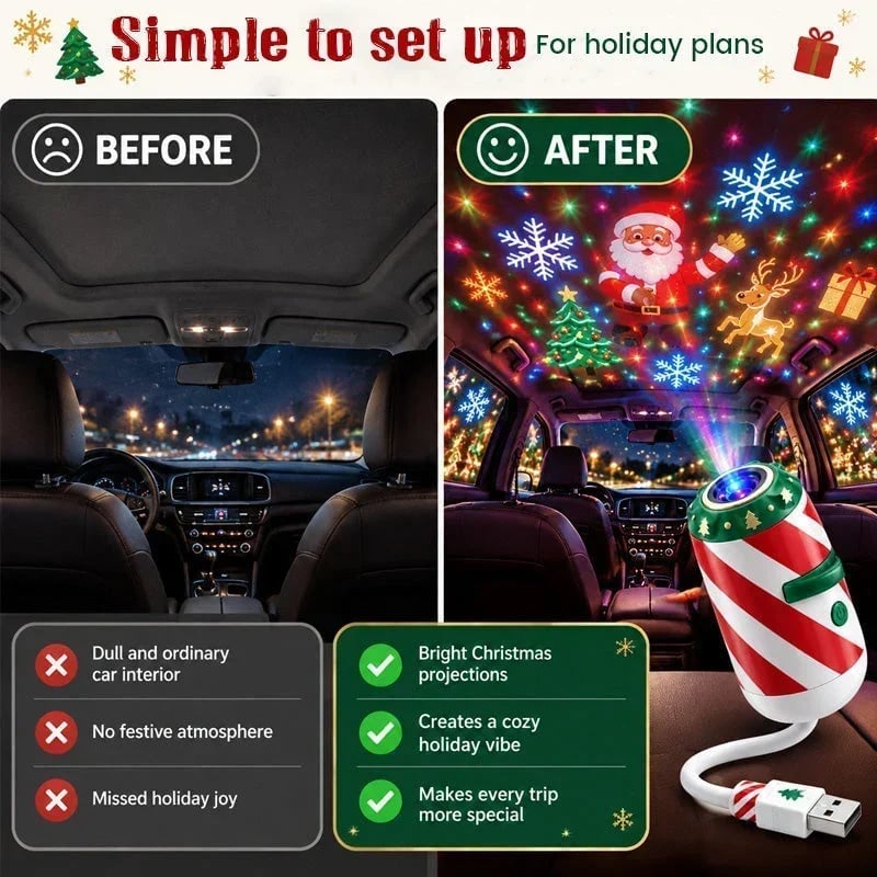 🎄Last Day 50% OFF🎅Merry Ride Christmas Car Projector Light