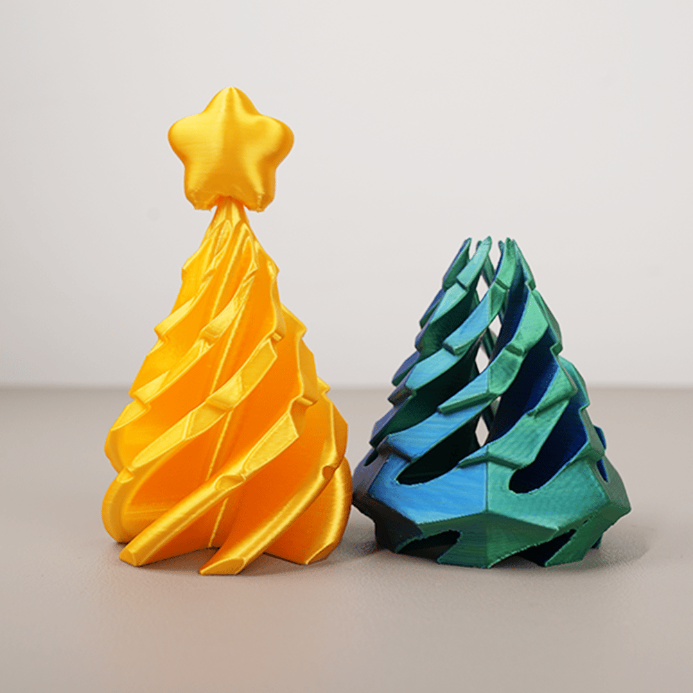 🎄 3D Printed Multicolor Christmas Tree Spiral Stacking Toy