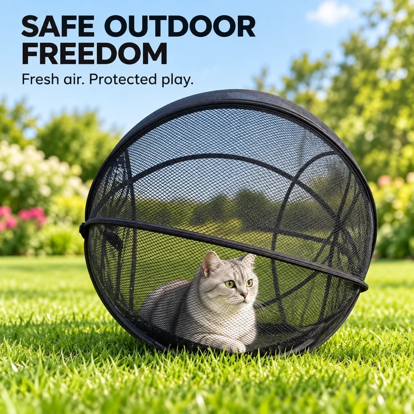 ๐ป๐ถ RollyCat 360ยฐ Mesh Pet Playpen โ Spacious, Breathable & Versatile for Cats, Small Dogs, Playtime & Bath Time ๐ ๐ฟ