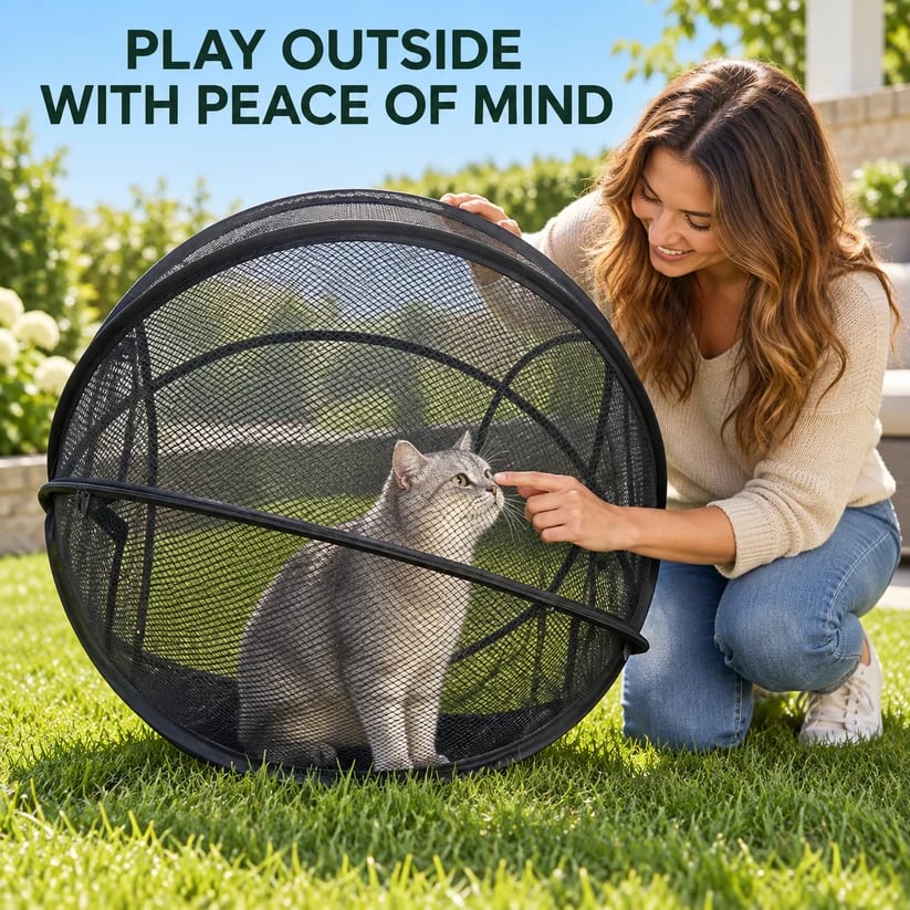 ๐ป๐ถ RollyCat 360ยฐ Mesh Pet Playpen โ Spacious, Breathable & Versatile for Cats, Small Dogs, Playtime & Bath Time ๐ ๐ฟ