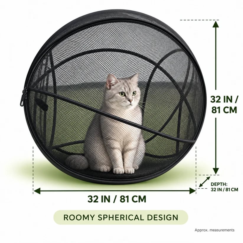 ๐ป๐ถ RollyCat 360ยฐ Mesh Pet Playpen โ Spacious, Breathable & Versatile for Cats, Small Dogs, Playtime & Bath Time ๐ ๐ฟ