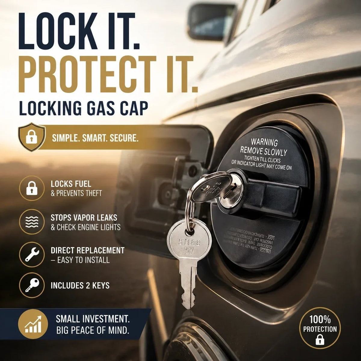 ๐ Locking Fuel Tank Cap โ Added Security for Your Vehicle