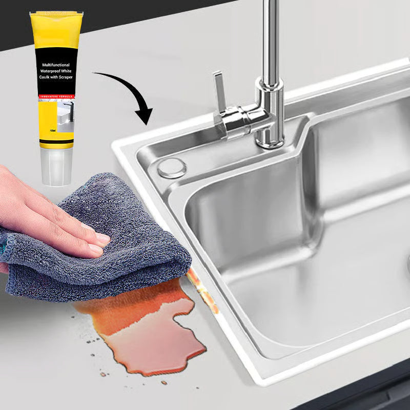 ✨Buy 2 Get 1 Free✨Multifunctional Waterproof White Caulk with Scraper