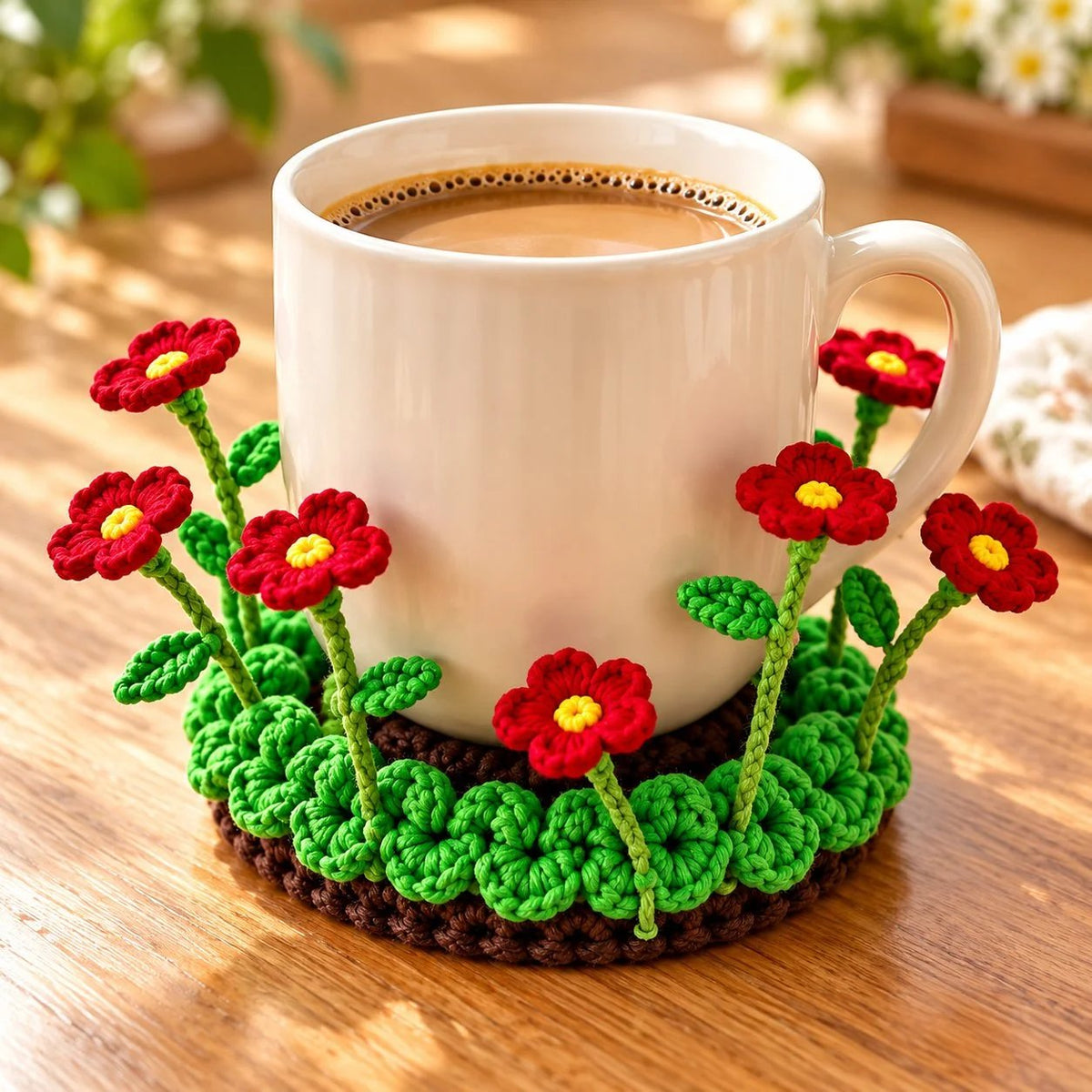 🌸50% OFF🌸Handmade Crochet Floral Coaster | Everlasting Table Art 🌸