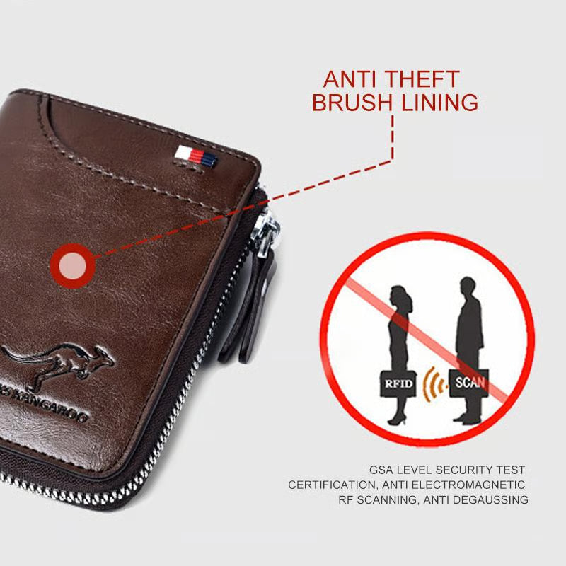 🎁-Men Wallet Zipper Purse ( RFID PROTECTED )