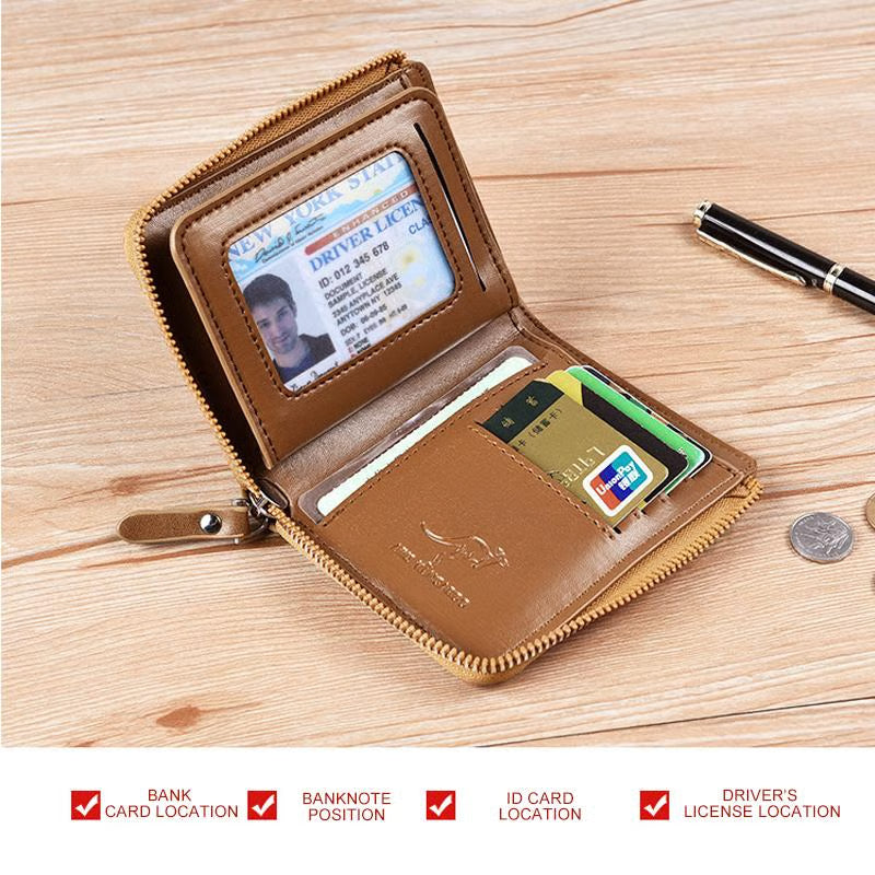 🎁-Men Wallet Zipper Purse ( RFID PROTECTED )