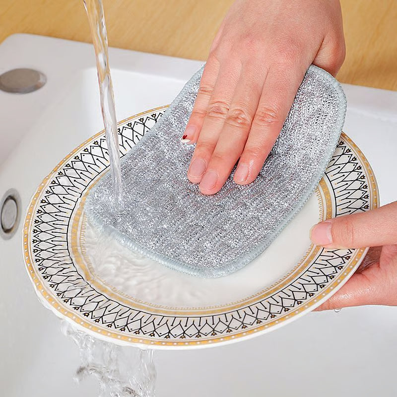 šOn Saleā”Double-Sided Non-Scratch Scrubber - Steel Wire Cleaning Cloth for Pots, Pans & Cookware