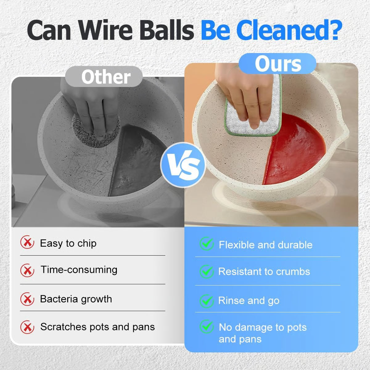 šOn Saleā”Double-Sided Non-Scratch Scrubber - Steel Wire Cleaning Cloth for Pots, Pans & Cookware