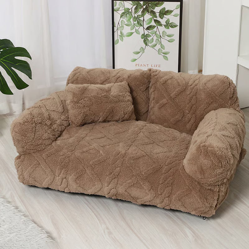 π Plush Calming Pet Sofa Bed β Raised Rim, Removable Cover & Non-Slip Bottom for Cats & Dogs ποΈπΎ
