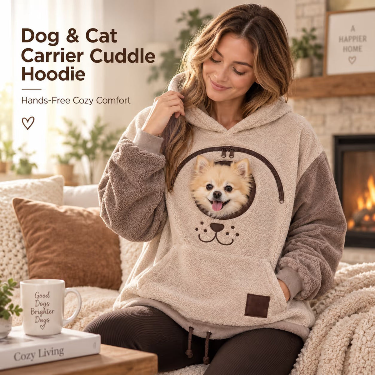 Cozy Pet Carrier Hoodie for Cats & Small Dogs