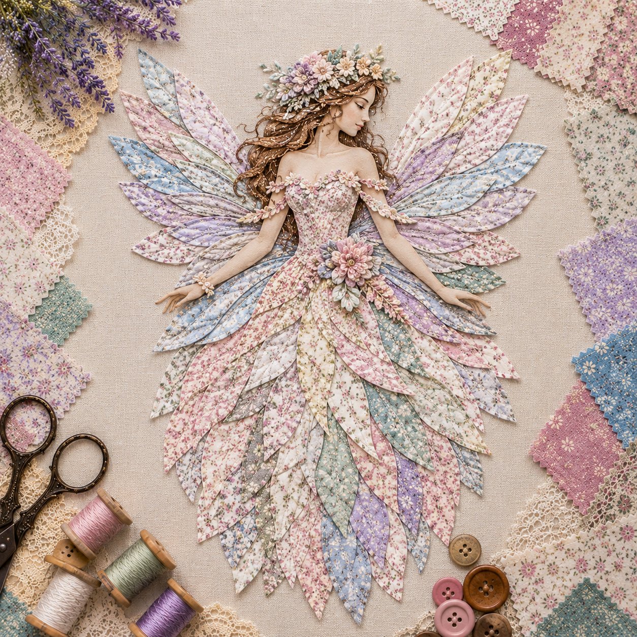🧘Relaxing & Beginner-Friendly🧚‍♀️Fairy Patchwork DIY Kit-✨Step-by-step no-sew instructions