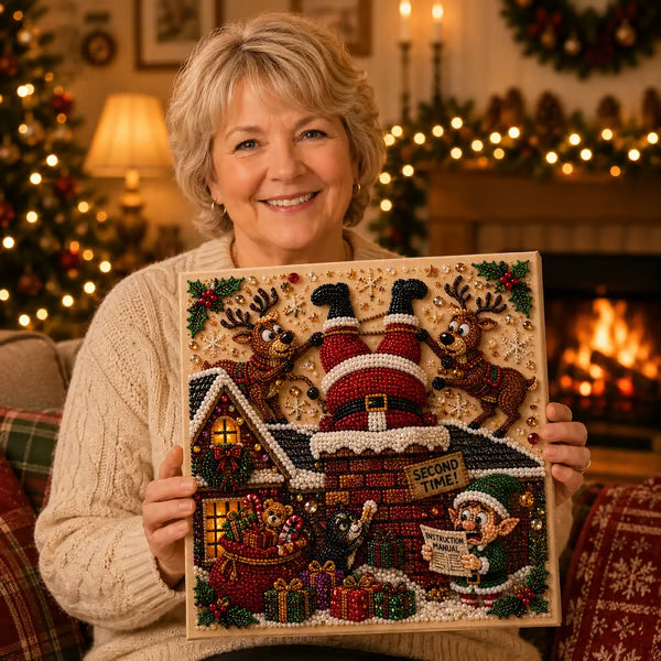 🧘 Relaxing & Beginner-Friendly 🎄 Premium 3D Pearl Christmas Art Kit – Luxury Flocked Canvas with Scratch-Resistant, Fade-Resistant Pearl Coating
