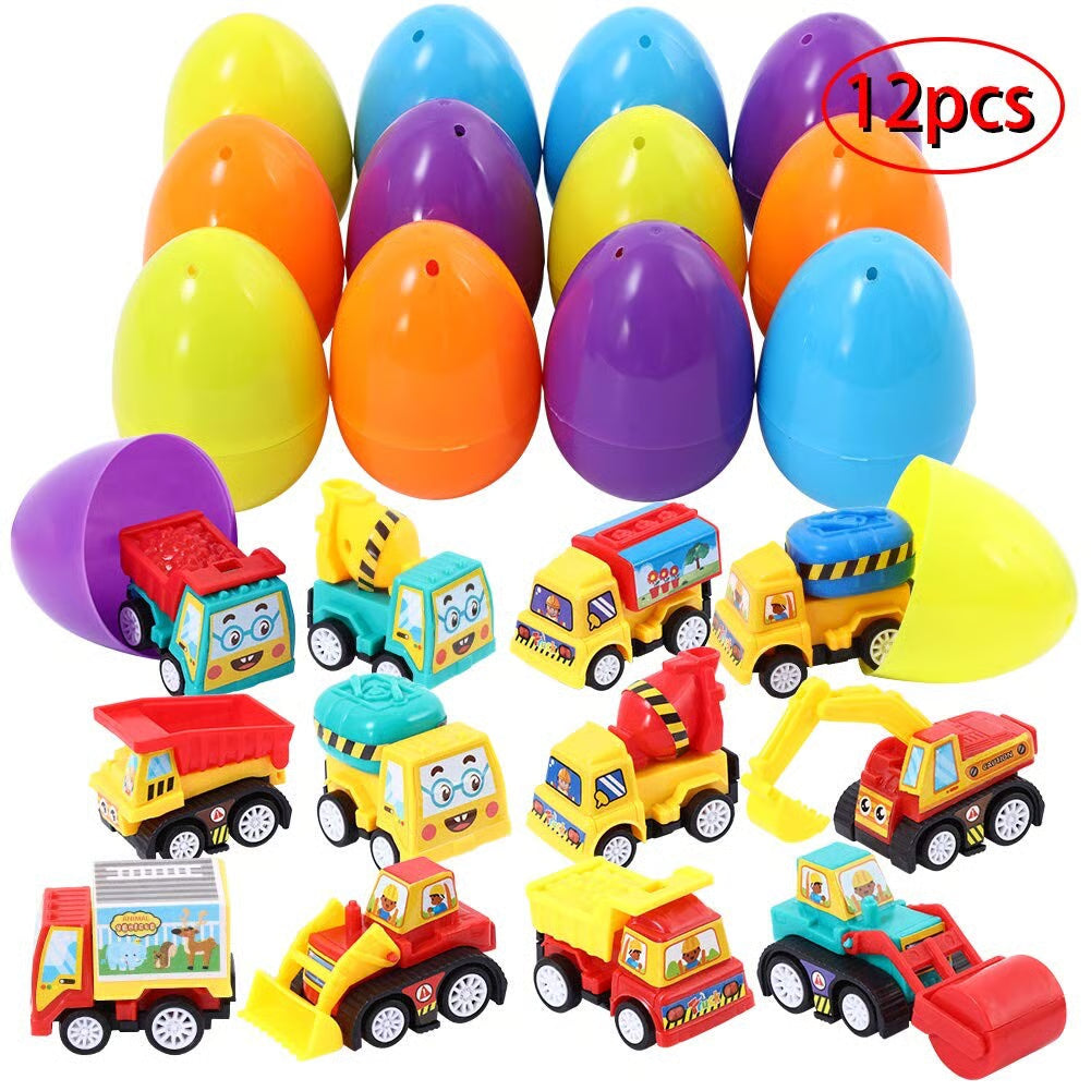 🐰 🐣12 Prefilled Easter Eggs With Pull Back Cars🚚