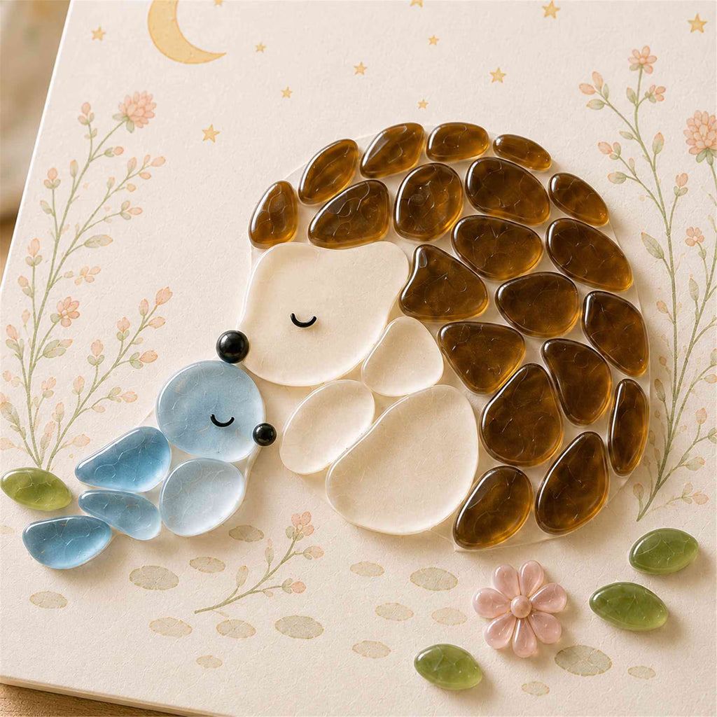 🧘Relaxing & Beginner-Friendly-🌊DIY Cute Animals Sea Glass Art Kit with Display Easel and Complete Supplies(✨Genuine Sea Glass Treasures)