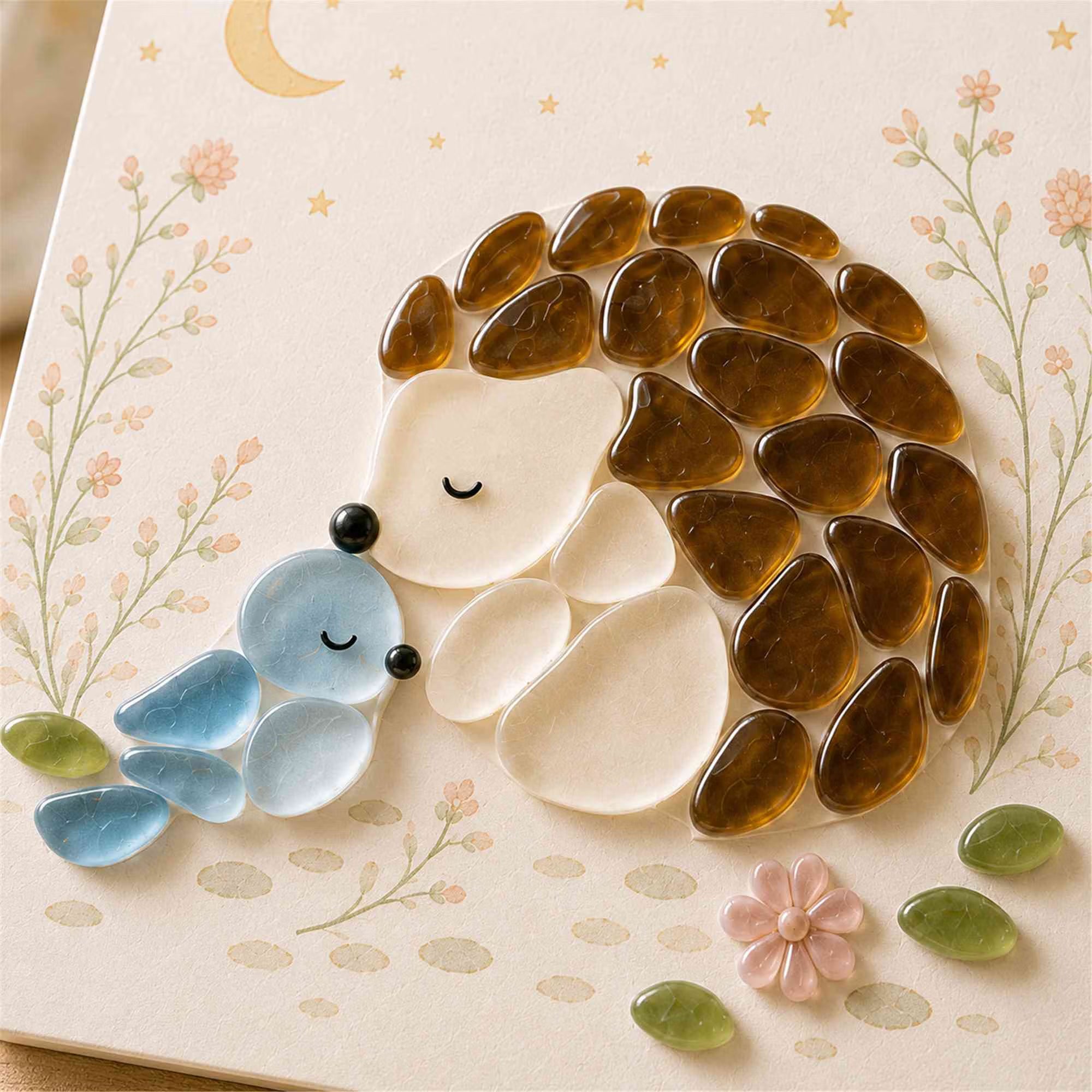🧘Relaxing & Beginner-Friendly-🌊DIY Cute Animals Sea Glass Art Kit with Display Easel and Complete Supplies(✨Genuine Sea Glass Treasures)