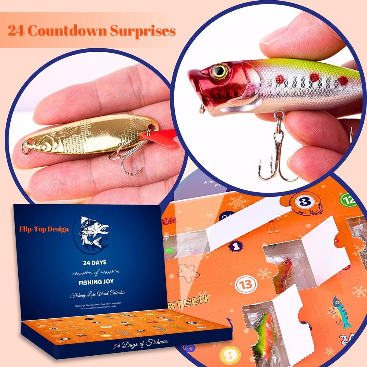 🏆2025 Christmas Hot Sale⚡ 2025 Fishing Advent Calendar - 24 Days of Fishing Lures & Gifts
