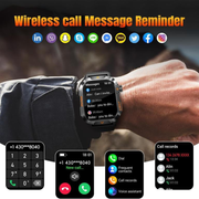 Military Smart Watch, Sports Smartwatch with LED Flashlight Compass
