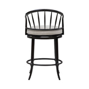 Luther - Commercial Grade Steel Frame Fabric Upholstered Swivel Counter Height Barstool