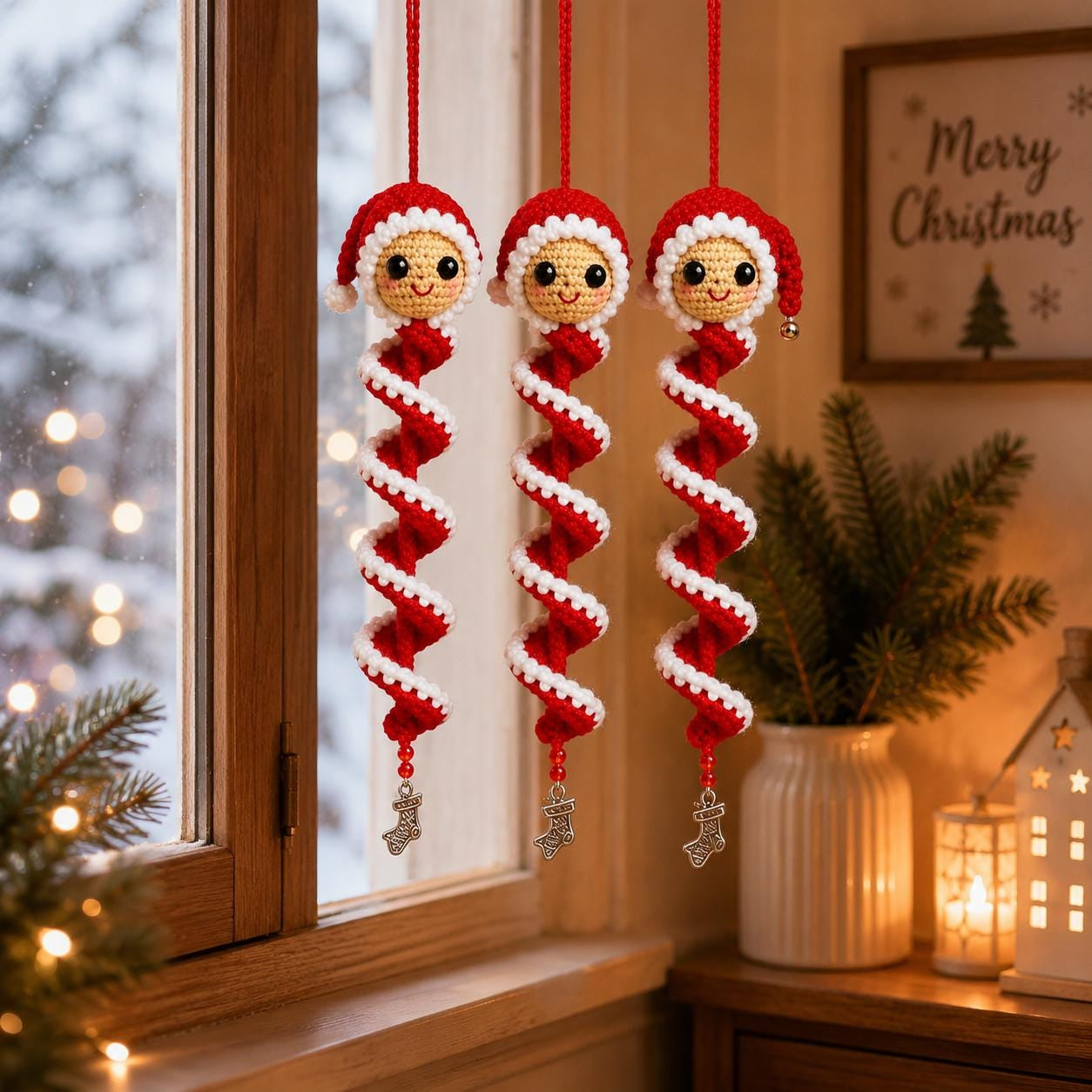 Crochet Snowman Spiral Oranment DIY Kit