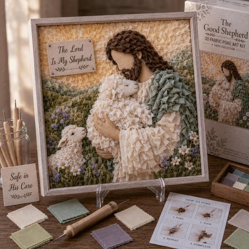 🧘Relaxing & Beginner-Friendly-✝️3D Christian Fabric Poke Art Kit(📦Buy 2 Free Shipping)