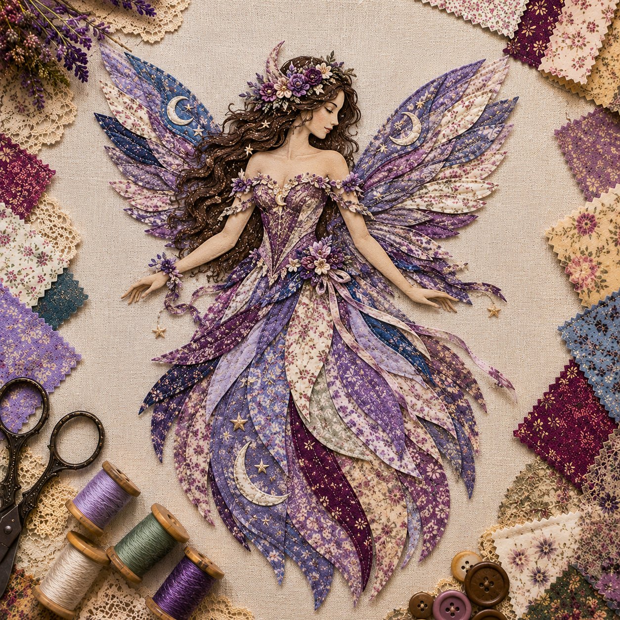🧘Relaxing & Beginner-Friendly🧚‍♀️Fairy Patchwork DIY Kit-✨Step-by-step no-sew instructions