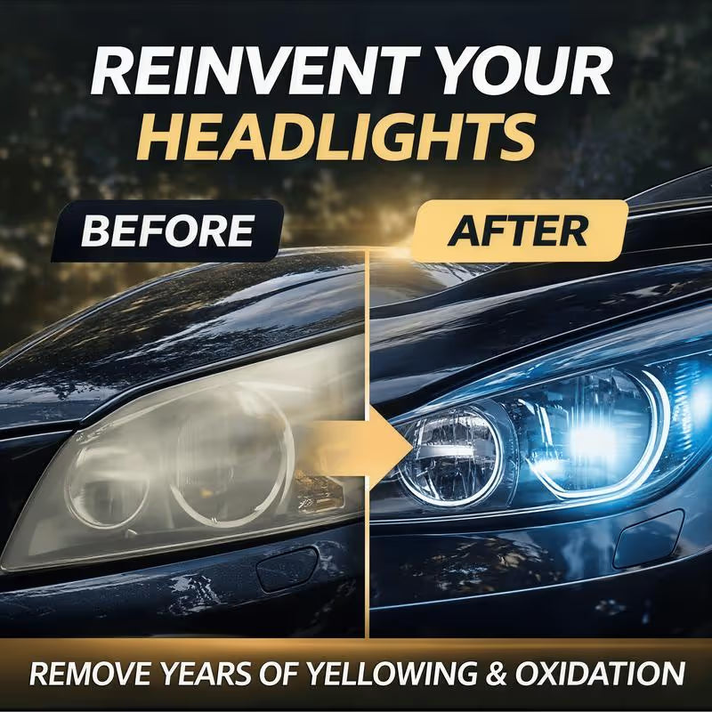 🚘Automotive Headlamp Restoration Fluid Kit – 💡Suitable for Yellowed or Foggy Lenses & Clear Surfaces | Essential for Home & Garage Use🏠