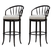 Luther - Commercial Grade Steel Frame Fabric Upholstered Swivel Bar Height Barstool