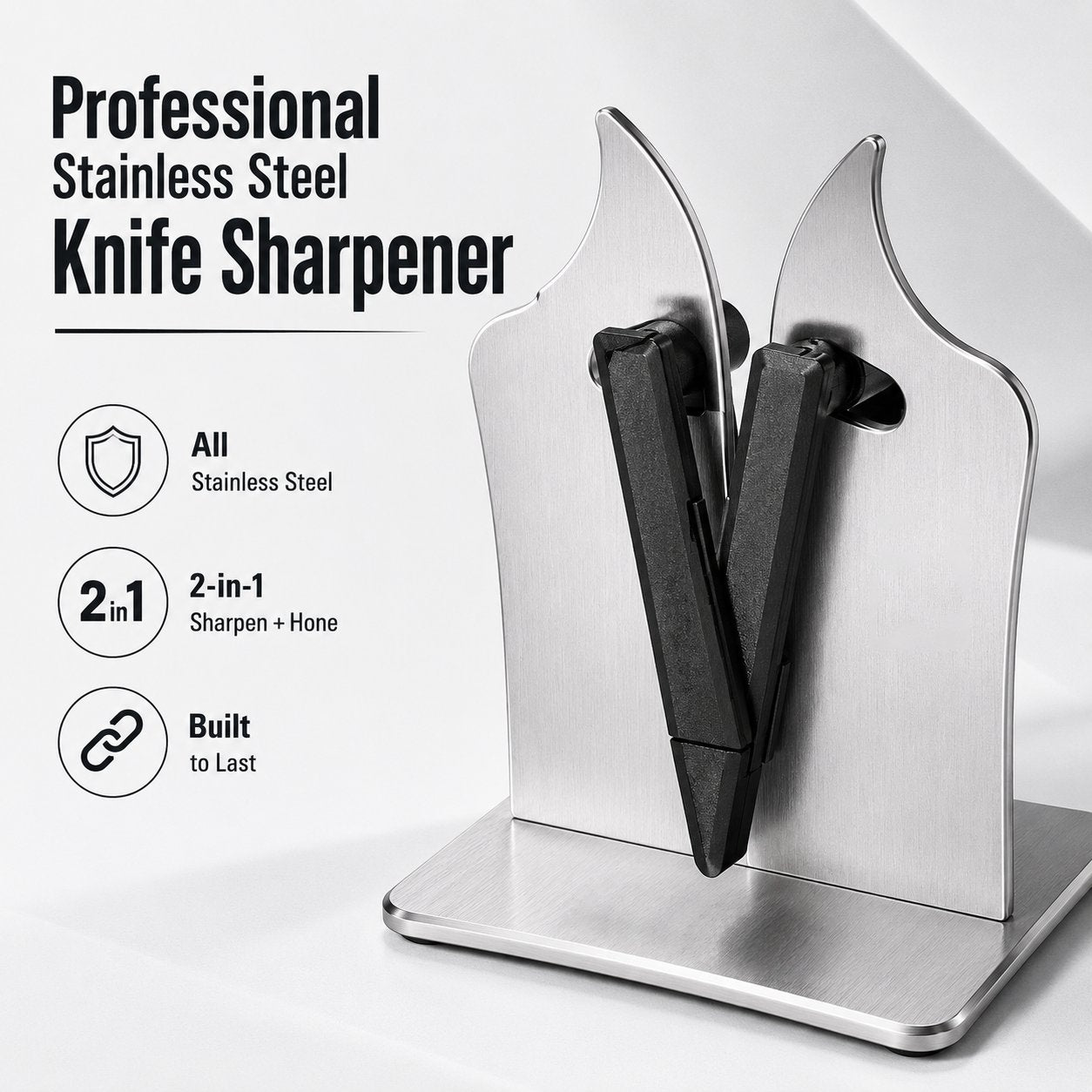 🔪Professional Stainless Steel Knife Sharpener – Fast Sharpening for Smooth, Wavy & Micro-Tooth Blades, Adjustable 16°-32°