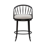 Luther - Commercial Grade Steel Frame Fabric Upholstered Swivel Counter Height Barstool