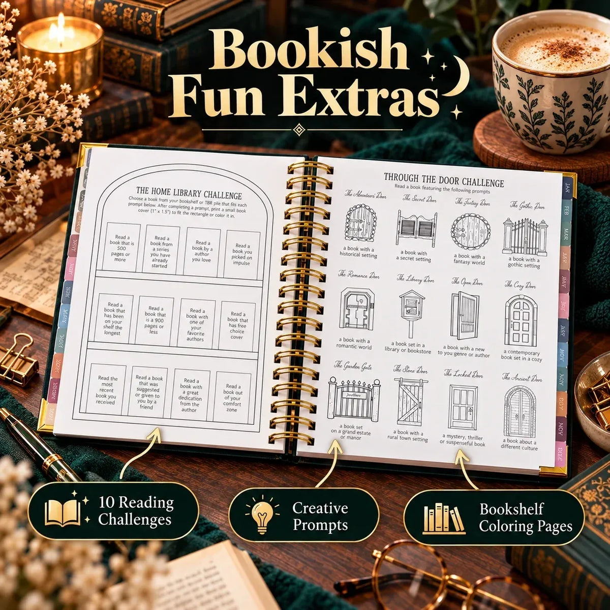 Midnight Study Hardcover Reading Planner for Book Lovers