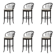 Luther - Commercial Grade Steel Frame Fabric Upholstered Swivel Bar Height Barstool