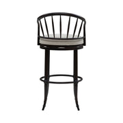 Luther - Commercial Grade Steel Frame Fabric Upholstered Swivel Bar Height Barstool