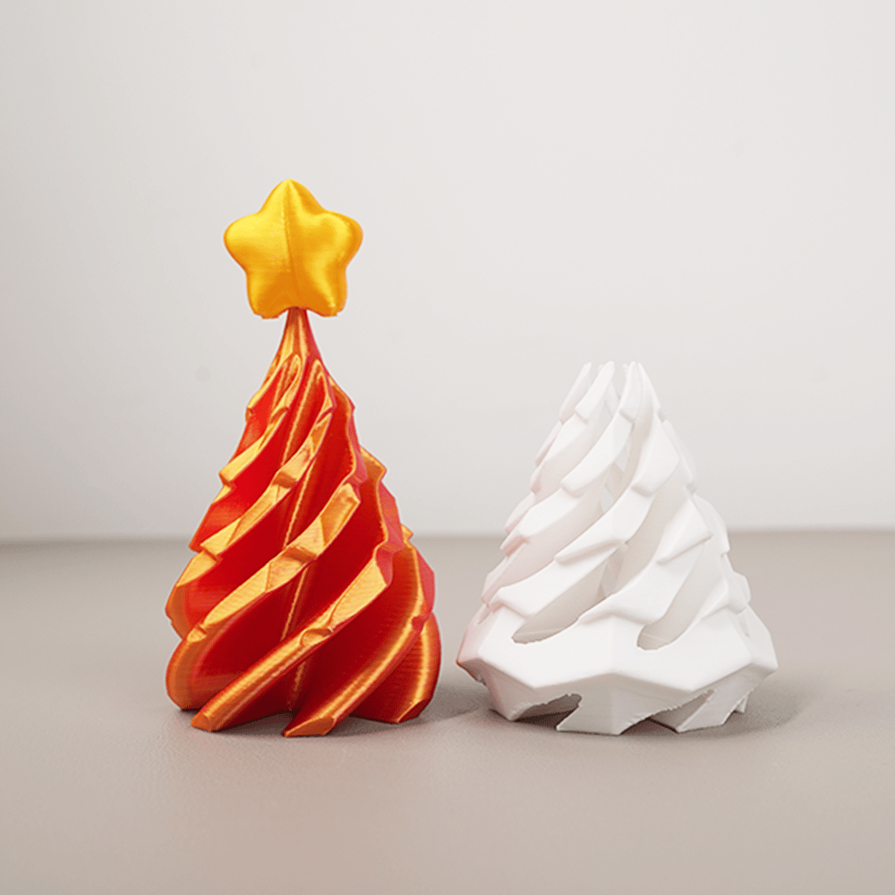🎄 3D Printed Multicolor Christmas Tree Spiral Stacking Toy