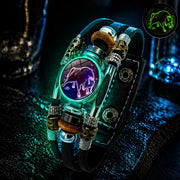 💥Last-day sale – 57% off ☪️Glow-in-the-dark leather zodiac sign bracelet for men and women (6.9/8.1 inches)♑️