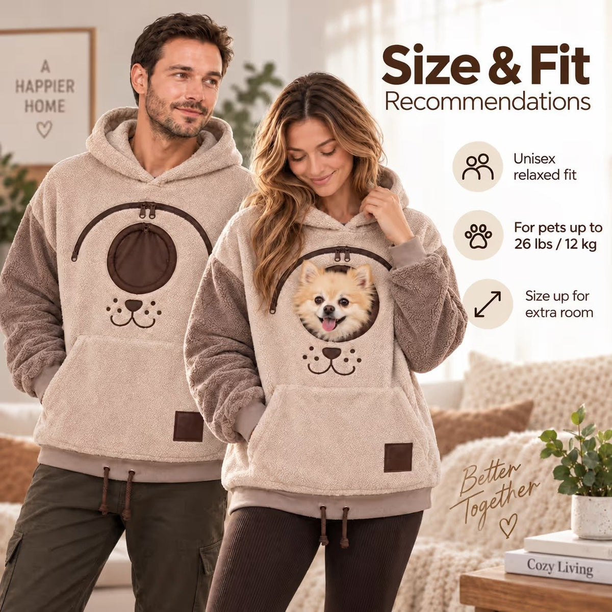 Cozy Pet Carrier Hoodie for Cats & Small Dogs