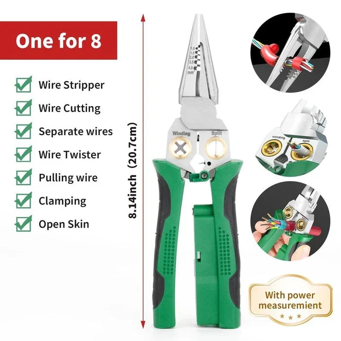 8-in-1 Multifunctional Wire Stripper with Voltage Detection