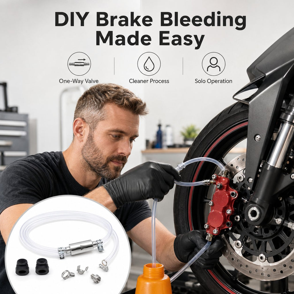 🛠️ One-Way Brake Bleeder Hose Kit -🚗One Way Check Valve Tube Bleeding Tool Kit For Motorcyle Clutch