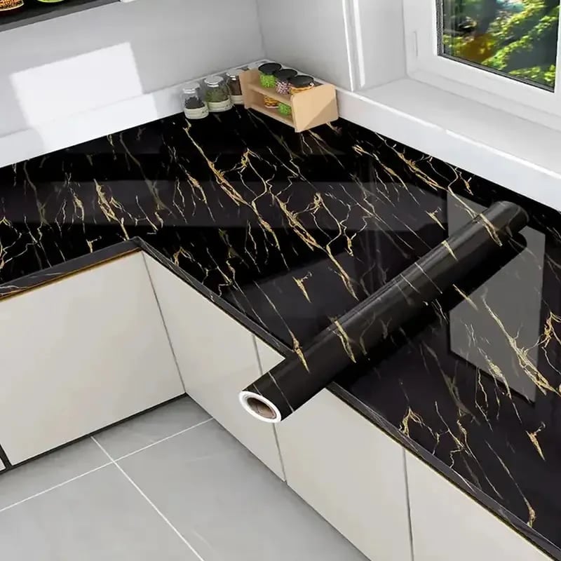Gold Marble Pattern Self-Adhesive Wallpaper Roll