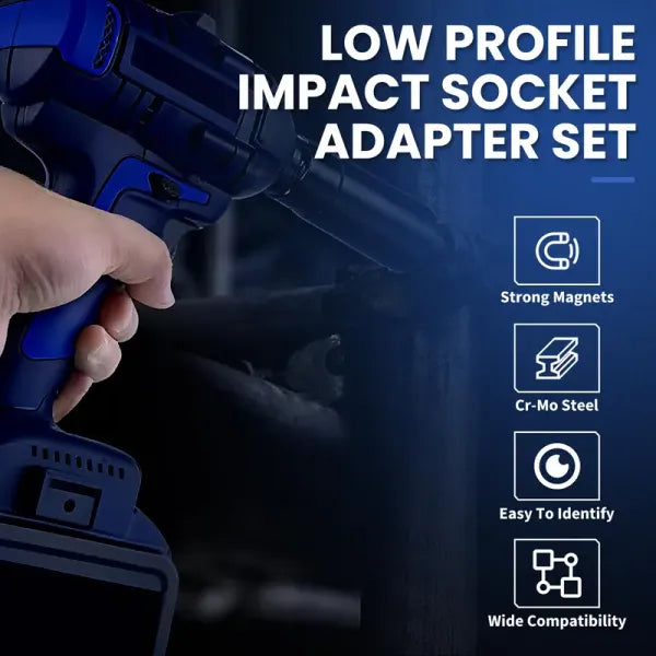 Ultra-Low Profile Impact Socket Adapter Set (4-Piece)