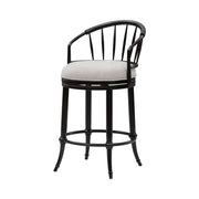 Luther - Commercial Grade Steel Frame Fabric Upholstered Swivel Counter Height Barstool