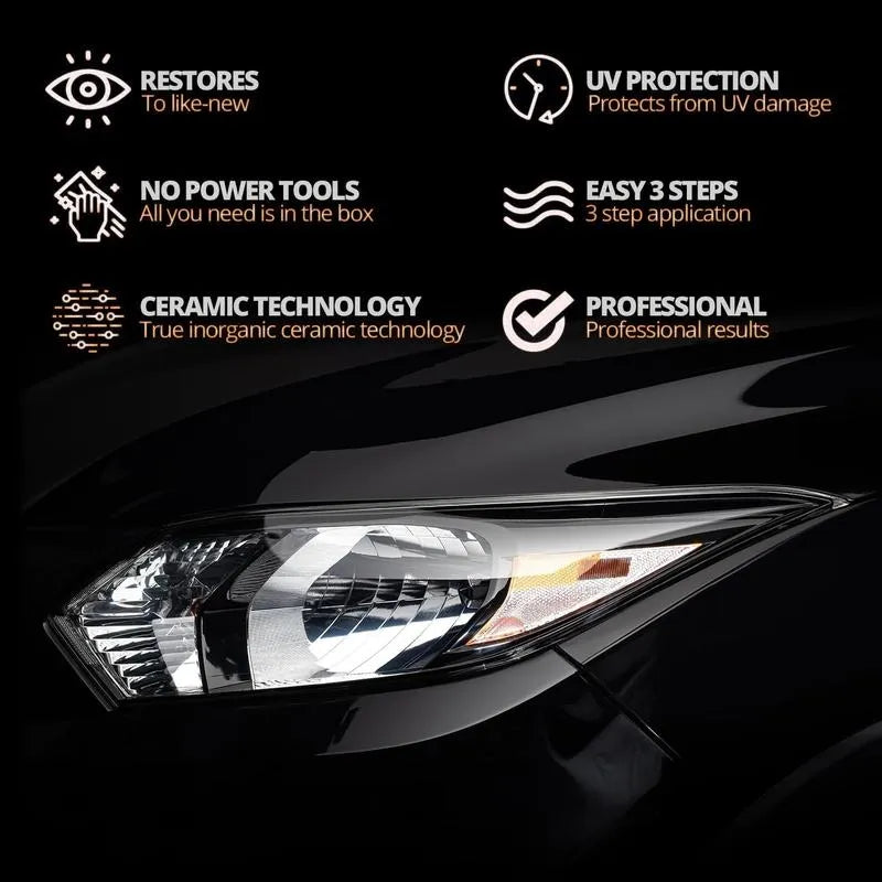 🚘Automotive Headlamp Restoration Fluid Kit – 💡Suitable for Yellowed or Foggy Lenses & Clear Surfaces | Essential for Home & Garage Use🏠