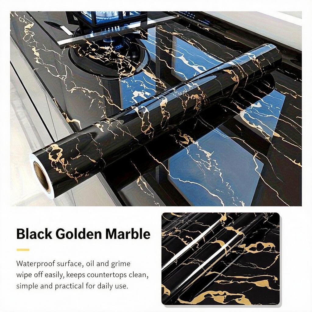 Gold Marble Pattern Self-Adhesive Wallpaper Roll