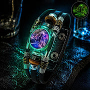 💥Last-day sale – 57% off ☪️Glow-in-the-dark leather zodiac sign bracelet for men and women (6.9/8.1 inches)♑️