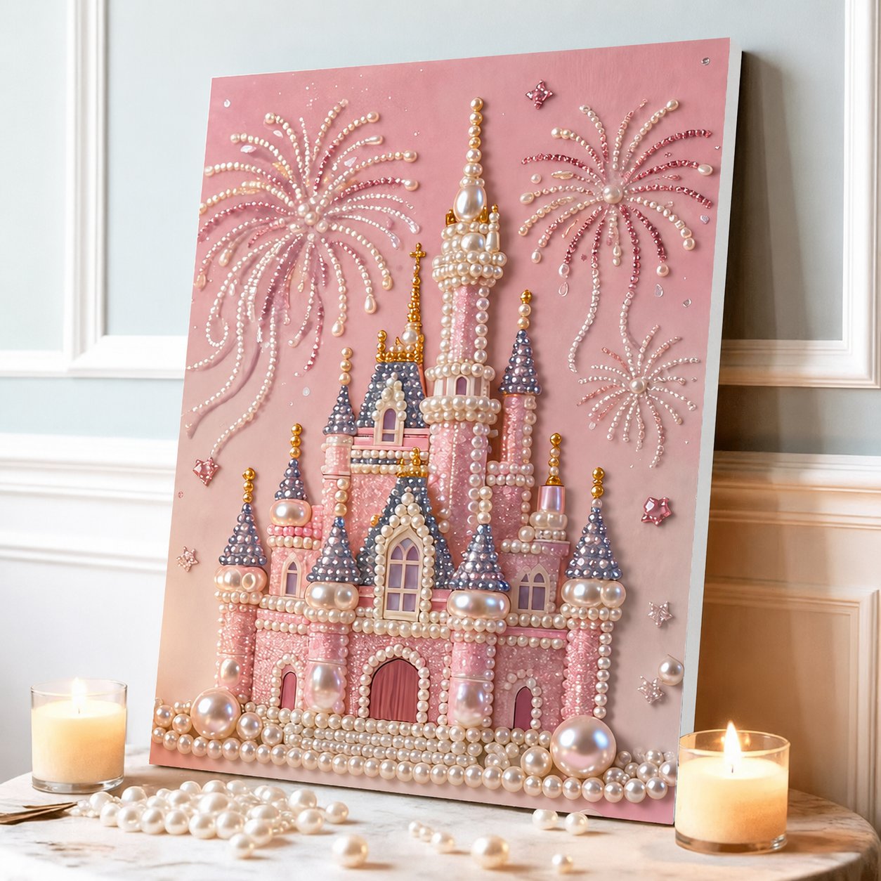 🧘Relaxing & Beginner-Friendly-💫DIY Self-Adhesive Pearl Canvas Art for Elegant Wall Decor