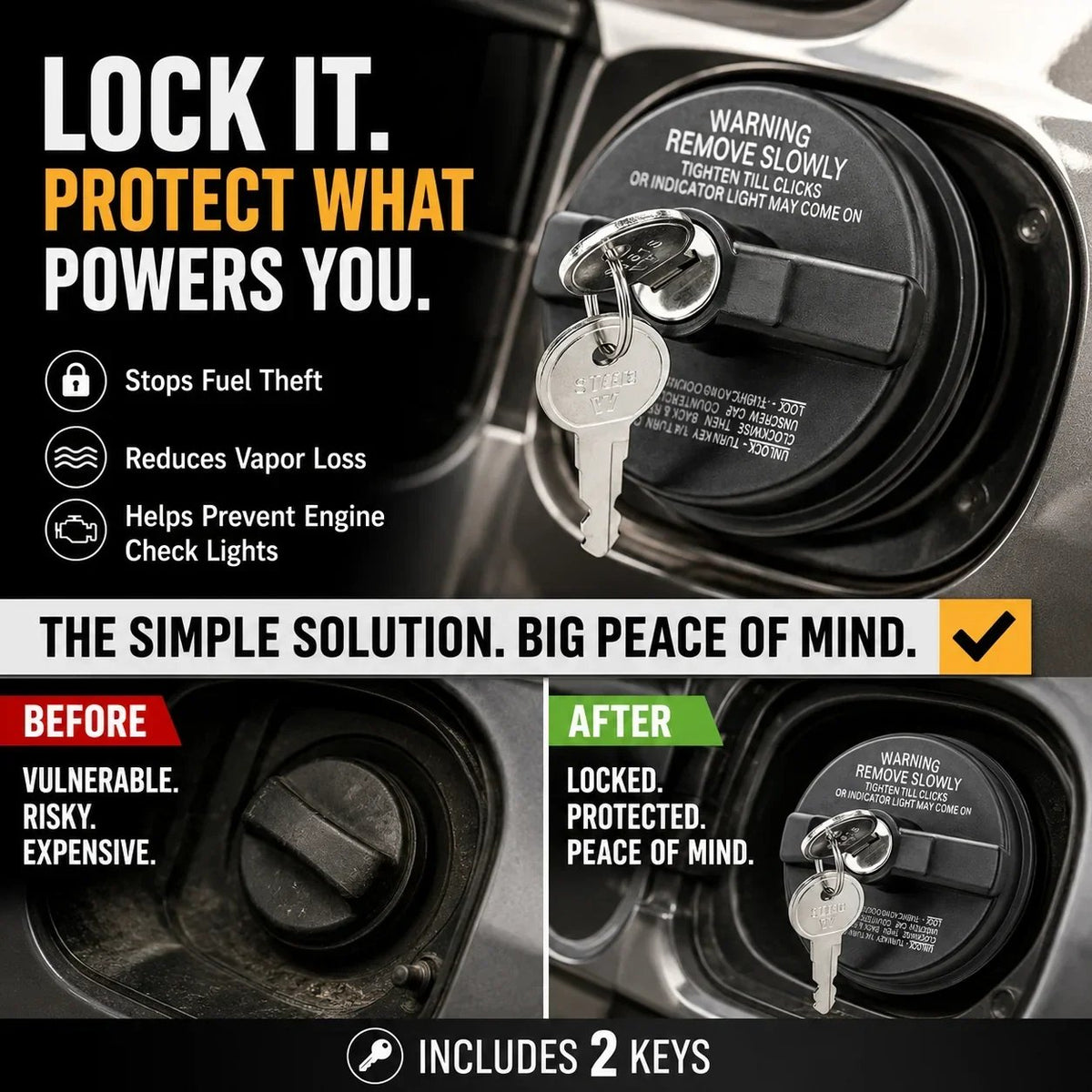 🔒 Locking Fuel Tank Cap – Added Security for Your Vehicle