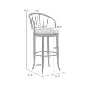 Luther - Commercial Grade Steel Frame Fabric Upholstered Swivel Bar Height Barstool