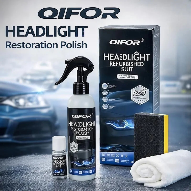 🚘Automotive Headlamp Restoration Fluid Kit – 💡Suitable for Yellowed or Foggy Lenses & Clear Surfaces | Essential for Home & Garage Use🏠