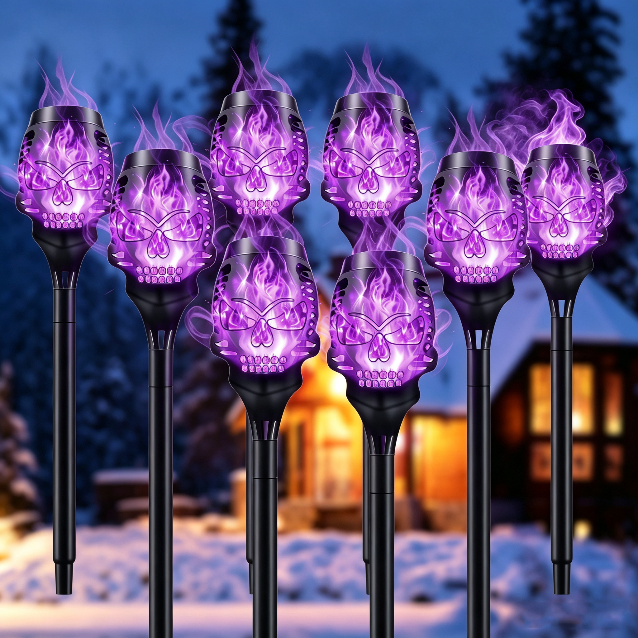 🔥Last Day 49% OFF--Halloween Solar Skull Flame Lights💀